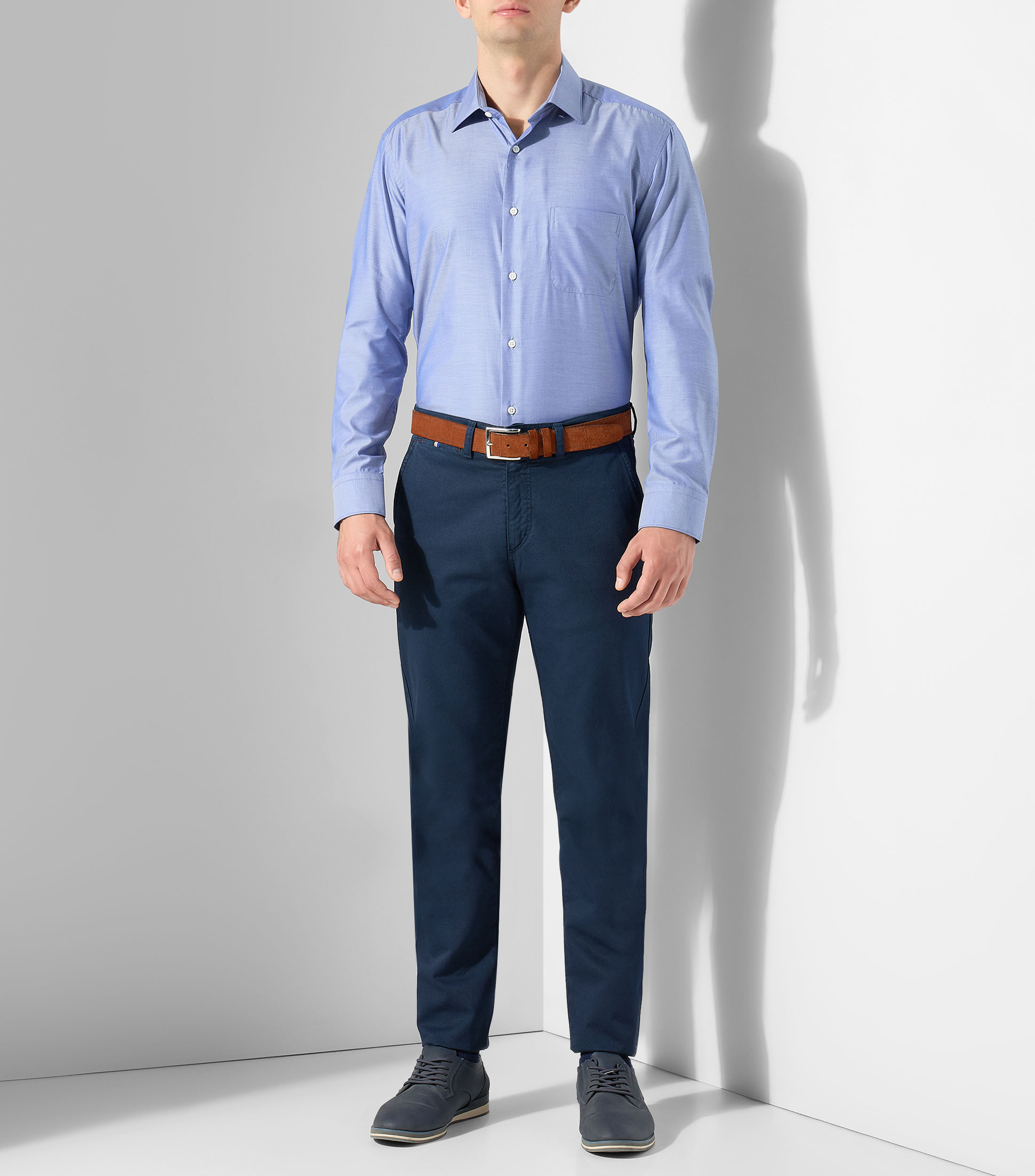 Camisa lisa manga larga Hombre